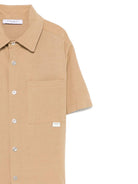 Camicia a maniche corte per bambino Paolo Pecora Kids beige con orlo curvo PP4001 BEIGE PAOLO PECORA KIDS 