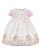 Abito per neonata Monnalisa bianco con dettaglio a fiore 31G912 7667 019B MONNALISA KIDS 