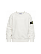 Felpa per bambino Stone Island Kids bianco con applicazione sulla manica L2S166100001S0A20 V0001 STONE ISLAND KIDS 