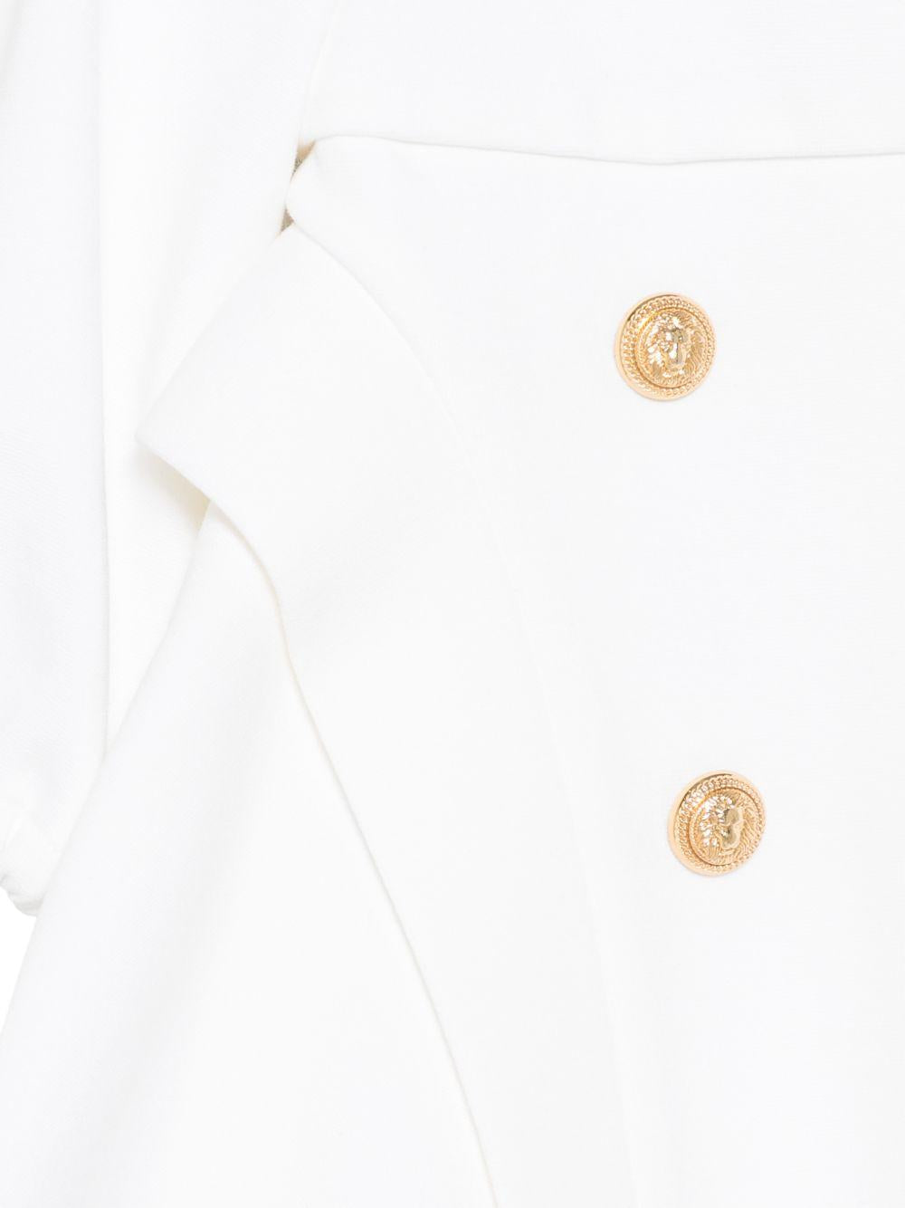 Abito per neonata Balmain Kids bianco con dettaglio bottoni color oro BZ1100 J0371 100OR BALMAIN KIDS 