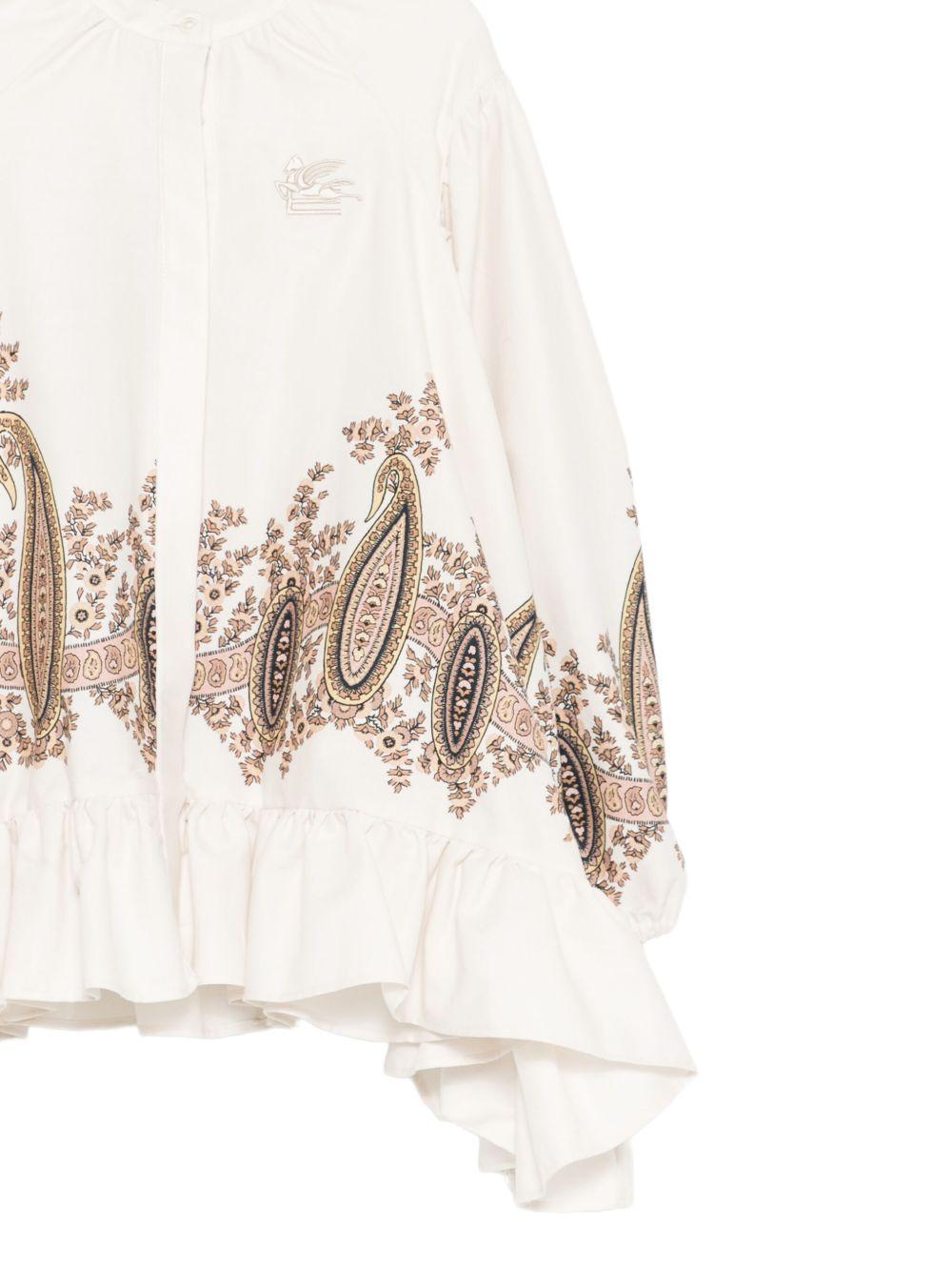 Camicetta per bambina Etro Kids bianca con stampa paisley GX5A60 P0555 107AR ETRO KIDS 