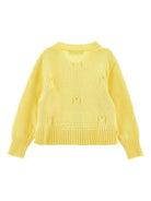 Cardigan per bambina Monnalisa giallo con dettagli fiocchi 17G801 7029 0014 MONNALISA KIDS 