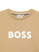 T-shirt per bambino Boss Kids beige con stampa logo J52711 295 BOSS KIDS 