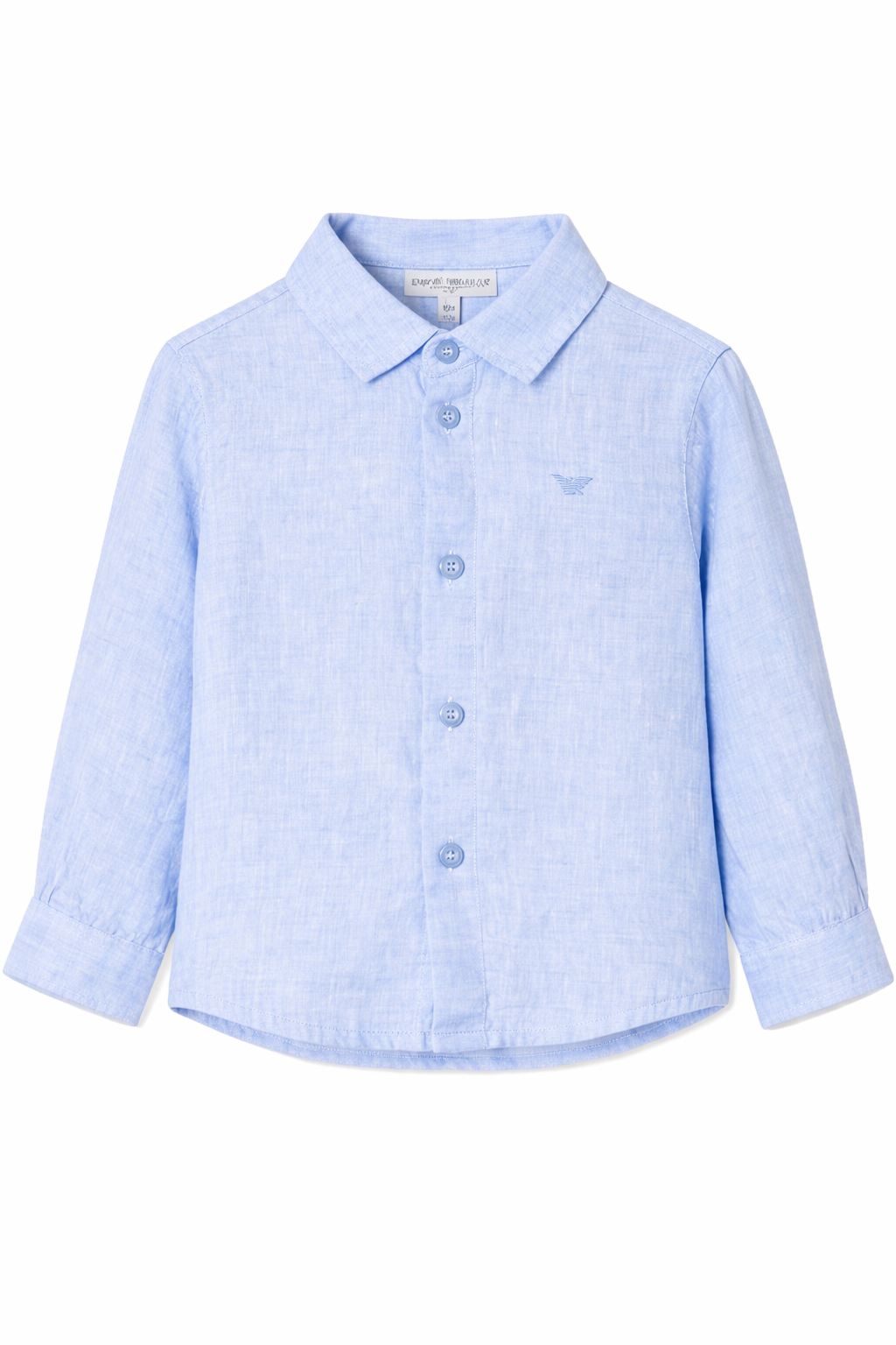 Camicia per neonato Emporio Armani Kids azzurra con logo sul davanti 8NHC02 3NEEZ 0744 EMPORIO ARMANI KIDS 