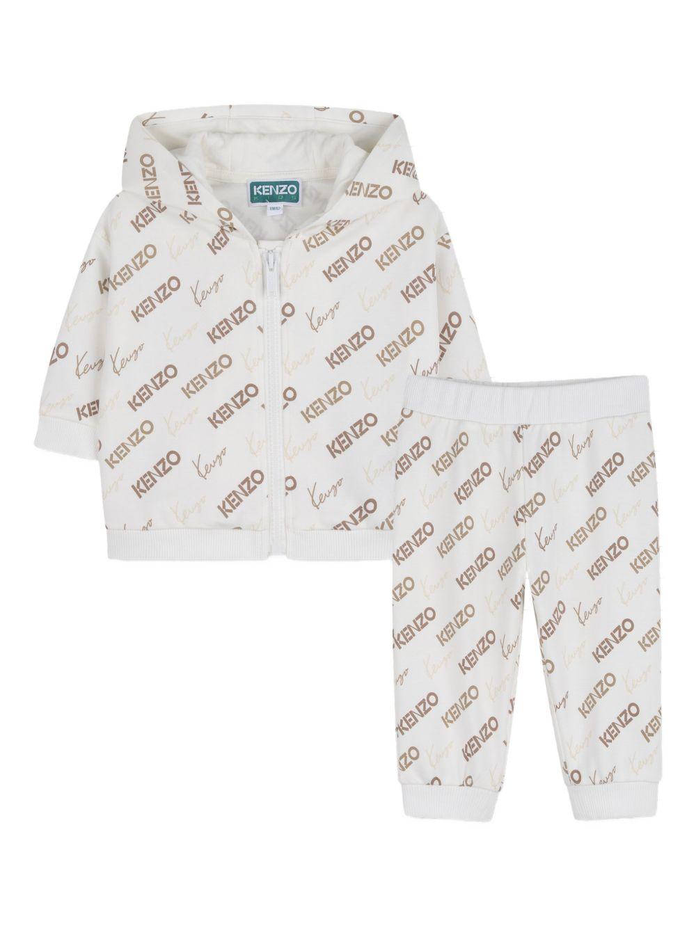 Tuta sportiva per neonato Kenzo Kids bianca con stampa K61705 117 KENZO KIDS 
