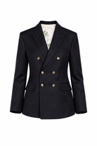 Blazer doppiopetto per bambino Golden Goose Kids blu con polsini con bottini GKP01392P001922 50501 GOLDEN GOOSE KIDS 