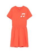 Abito per bambina Mini Rodini rosso con applicazione sul petto 2525012142 RED MINI RODINI 