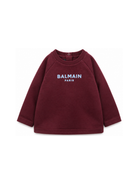 T-shirt per neonato Balmain Kids bordeaux con maniche reglan BZ8310 Z3672 530CE BALMAIN KIDS 