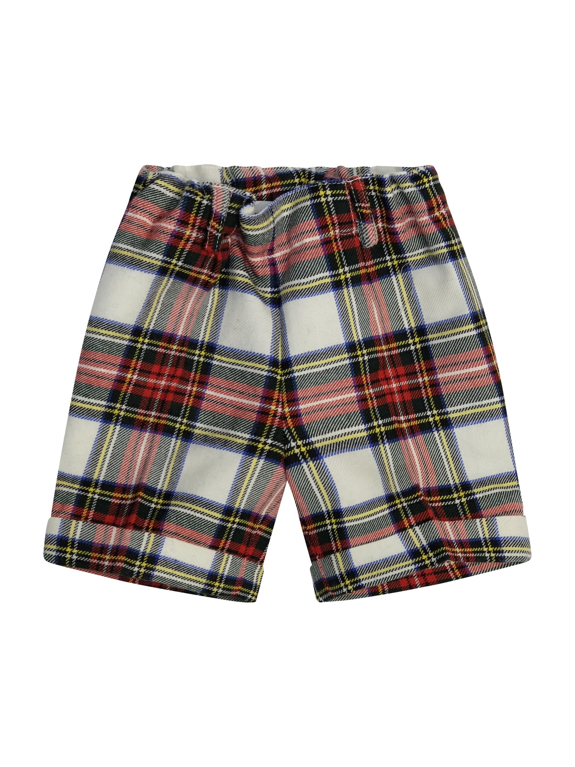 Shorts per neonato Paio Crippa multicolore con motivo a quadri ULIVO 4028 PAIO CRIPPA 