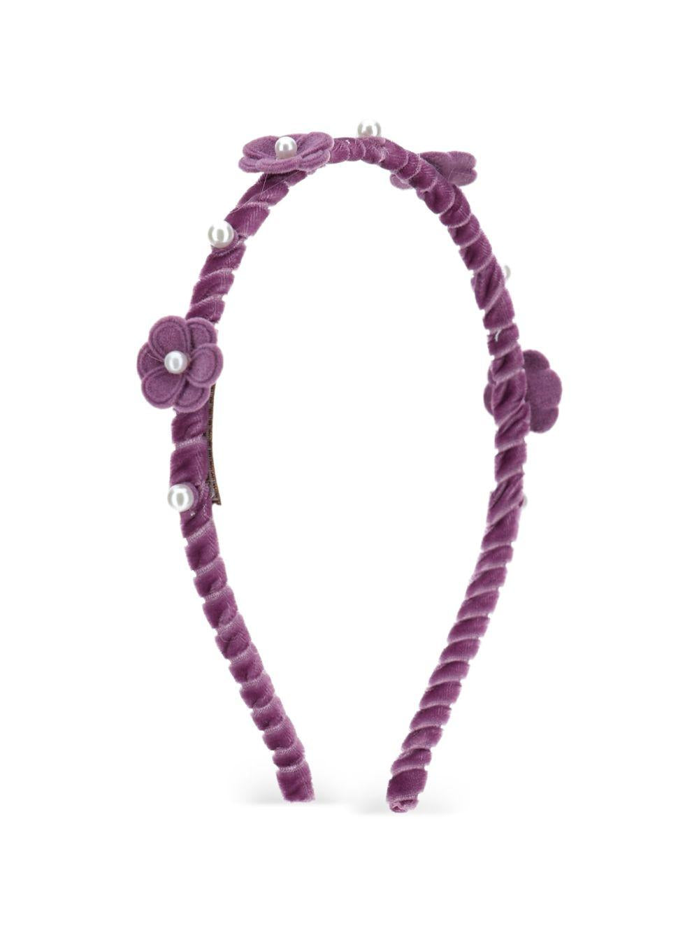 Cerchietto per capelli per bambina Monnalisa Kids viola con applicazione a fiori 17H003 8058 0069 MONNALISA KIDS 