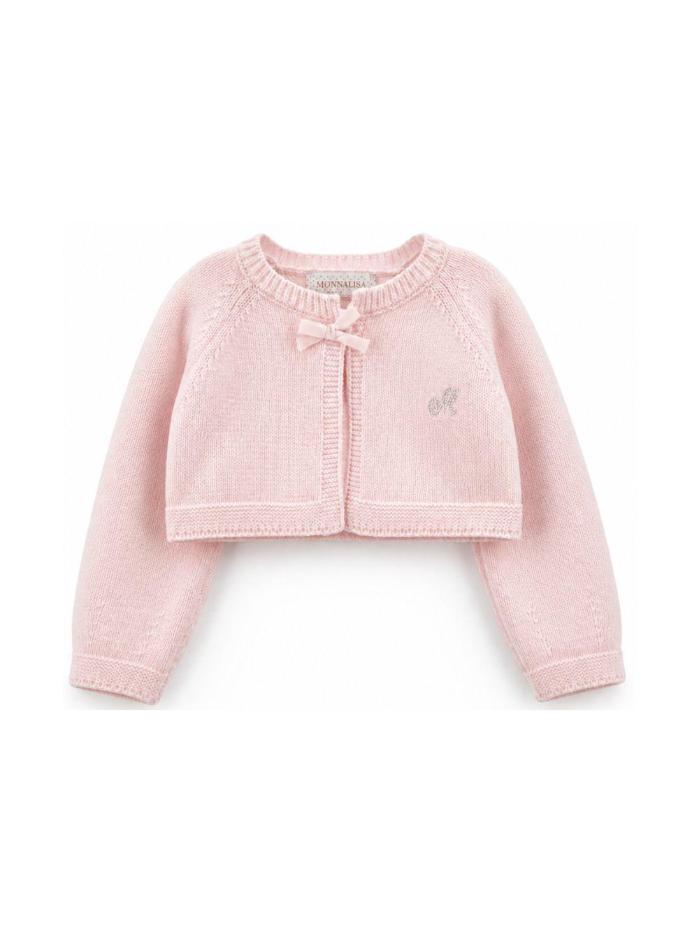 Cardigan per neonata Monnalisa Kids rosa con dettaglio con fiocco 73H801 8060 0091 MONNALISA KIDS 
