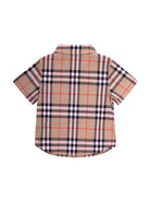 Camicia neonato Burberry Kids beige  con motivo a quadri 8121244 B9368 BURBERRY KIDS 