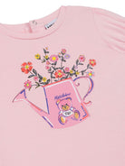 T-shirt Teddy Bear per neonato Moschino Kids rosa con girocollo MIM02BLBA10 50209 MOSCHINO KIDS 
