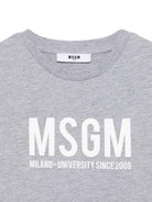 T-shirt per bambini MSGM Kids grigia con logo sul davanti S6MSJUTH051 271 MSGM KIDS 