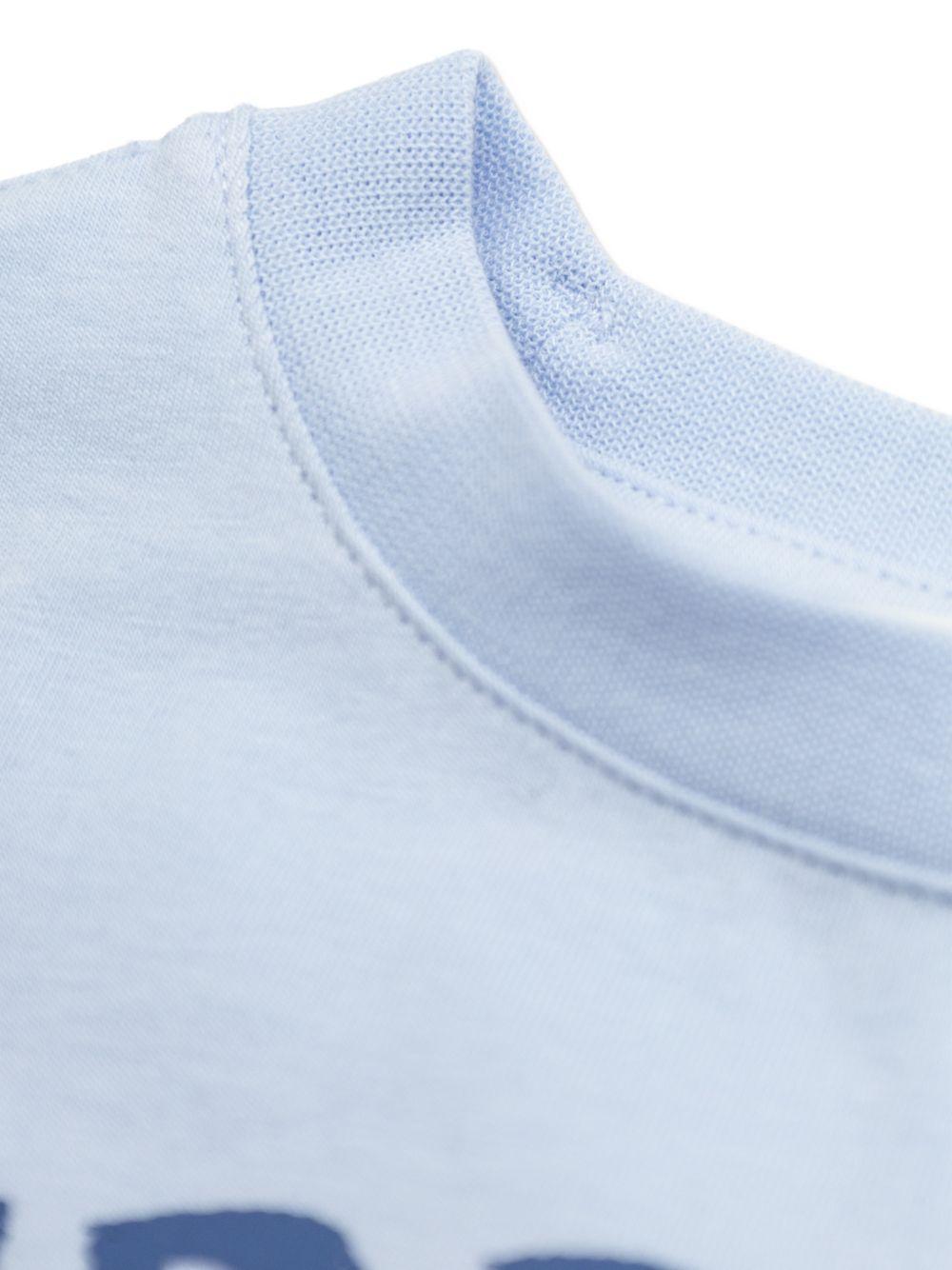 T-shirt per neonato Burberry Kids blu con stampa logo sul davanti 8121188 A2165 BURBERRY KIDS 