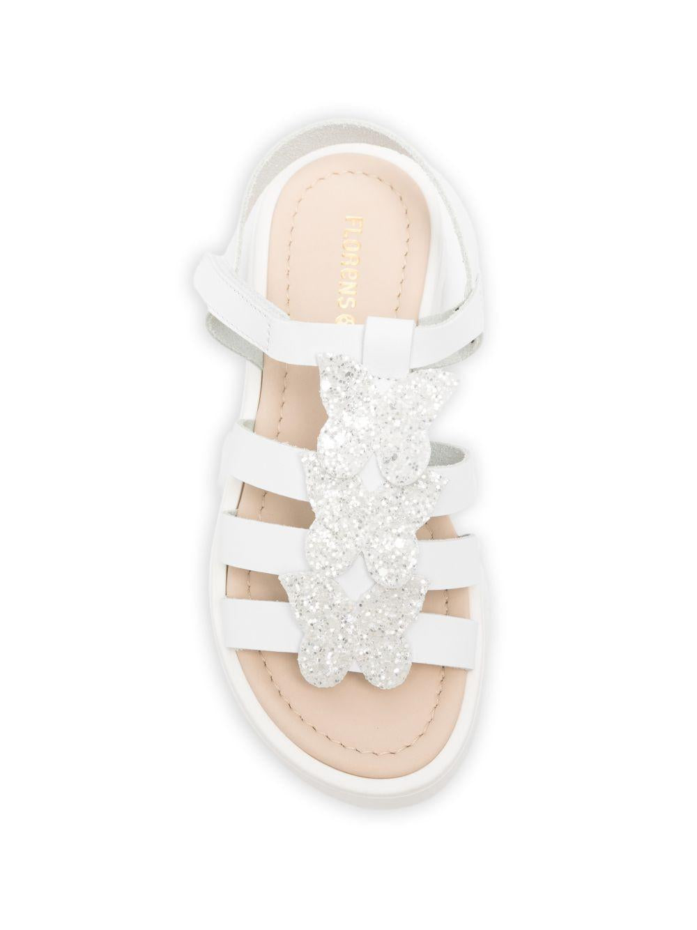 Sandali per bambina Florens bianchi con applicazione con farfalle F1868 18B FLORENS KIDS 