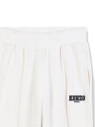 Pantaloni sportivi per bambino Kenzo Kids bianchi con logo ricamato K61411 117 KENZO KIDS 