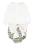Set t-shirt e shorts per neonata La Stupenderia verde con colletto con dettagli ricamati 1TBCT16 Y07 LA STUPENDERIA 