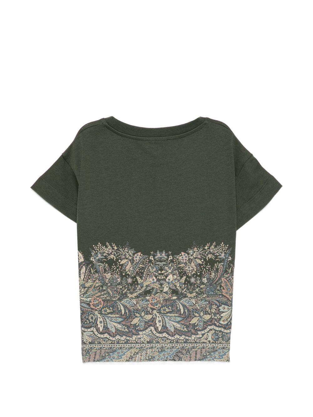T-shirt per bambino Etro Kids verde con stampa floreale GZ8A31 Z3672 70J ETRO KIDS 