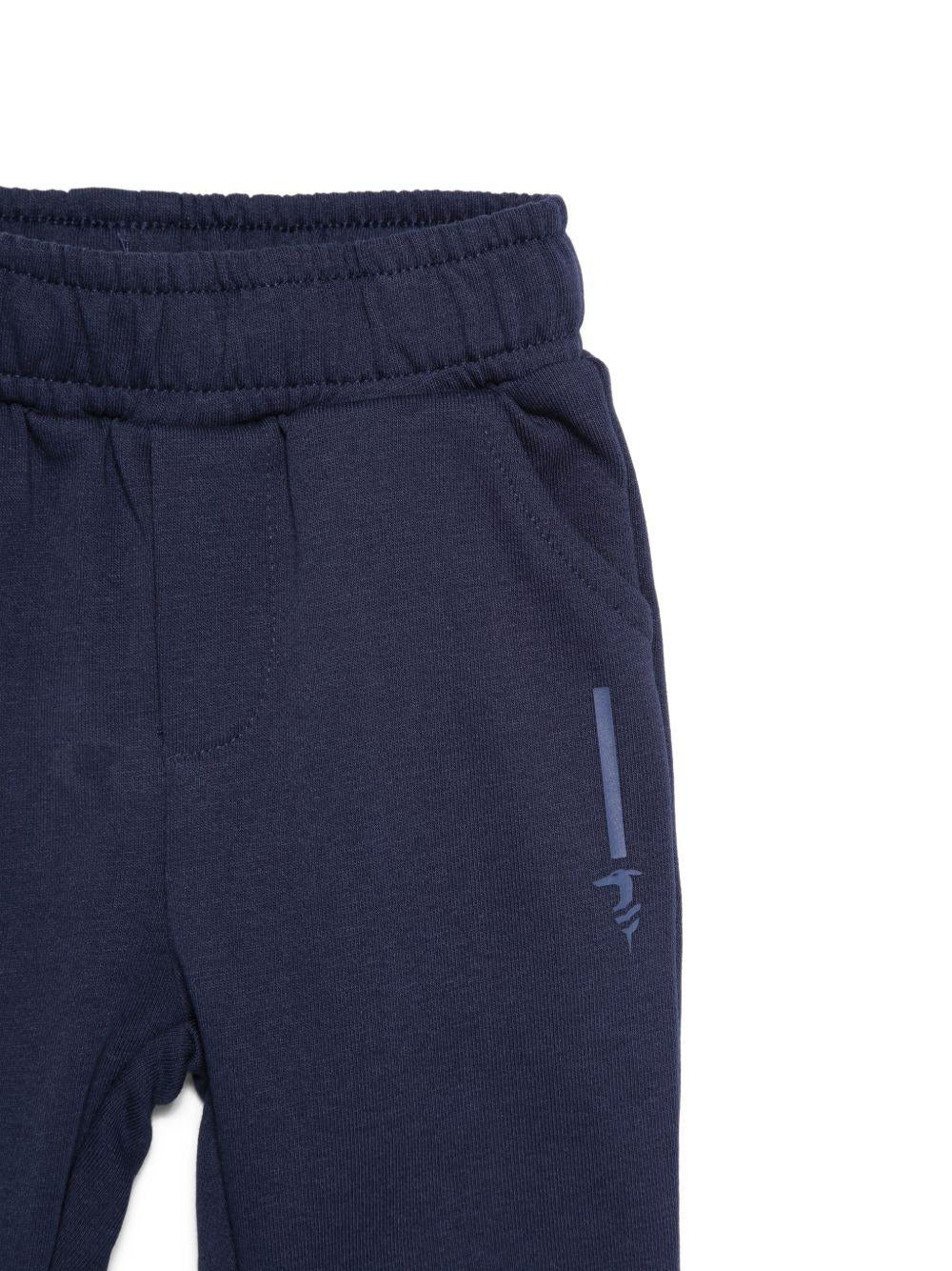 Completo felpa e pantaloni per neonato Trussardi Junior bianco e blu con dettaglio logo TIP26101CF OFF-WHITE TRUSSARDI JUNIOR 