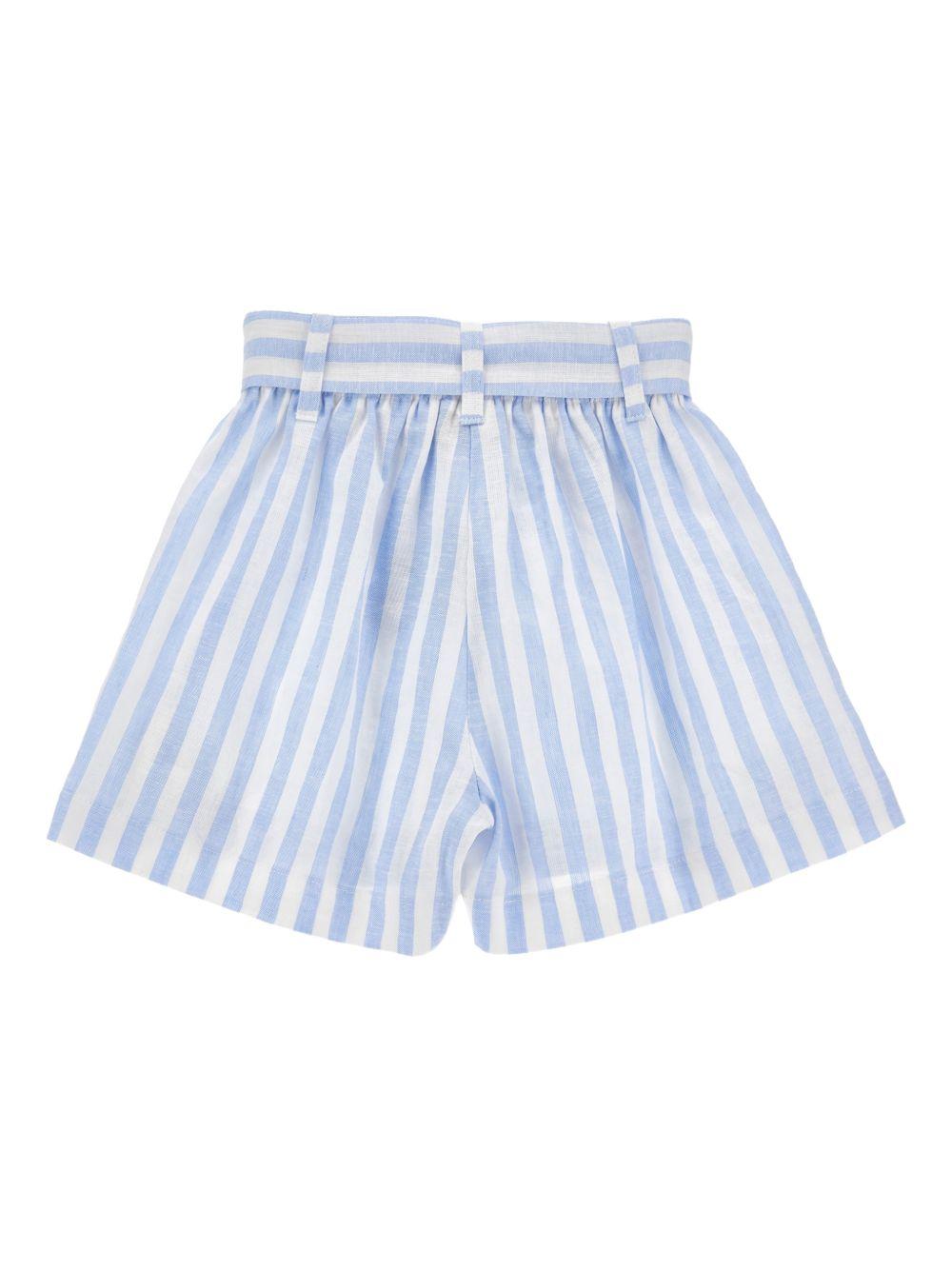 Short per bambina Monnalisa azzurro con motivo a righe 11G415 7320 9958 MONNALISA KIDS 