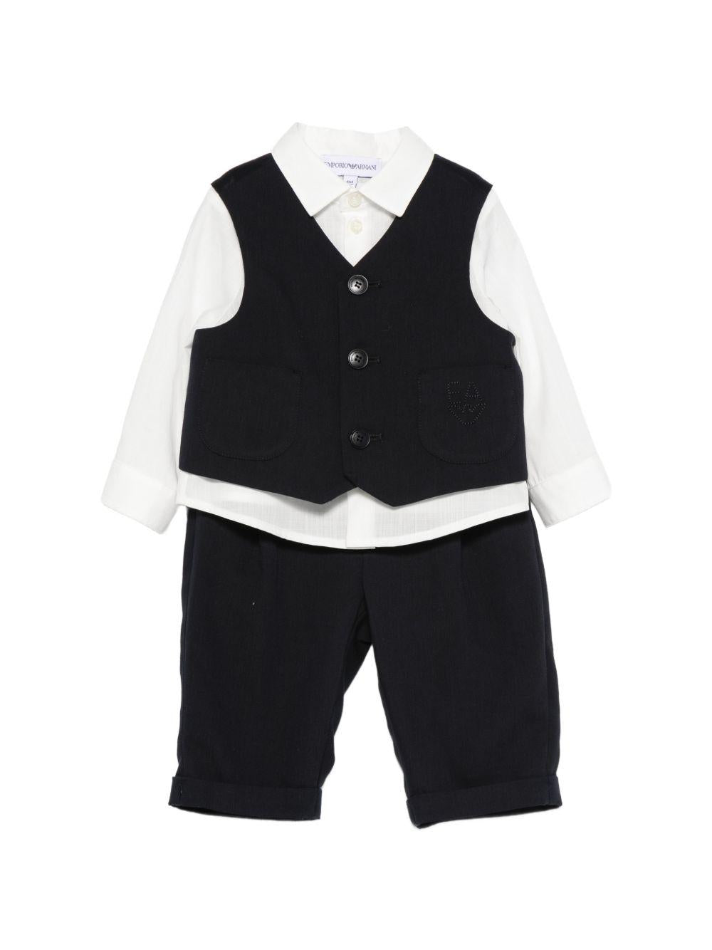 Abito per neonato Emporio Armani Kids blu con bottoni EB000902 AF21040 UB109 EMPORIO ARMANI KIDS 