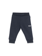 Pantaloni sportivi con stampa per neonato BOSS Kidswear blu con orli a coste J52072 849 BOSS KIDS 