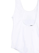 Costume da bagno per neonata Moschino Kids bianco con stampa grafica sul davanti M2L00ALKA11 10101 MOSCHINO KIDS 