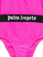 Costume da bagno per bambina Palm Angels Kids fucsia con stampa logo PGFC002S26JER001 044 PALM ANGELS KIDS 