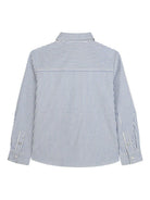 Camicia per bambino Kenzo Kids blu a righe con applicazione K61400 780 KENZO KIDS 