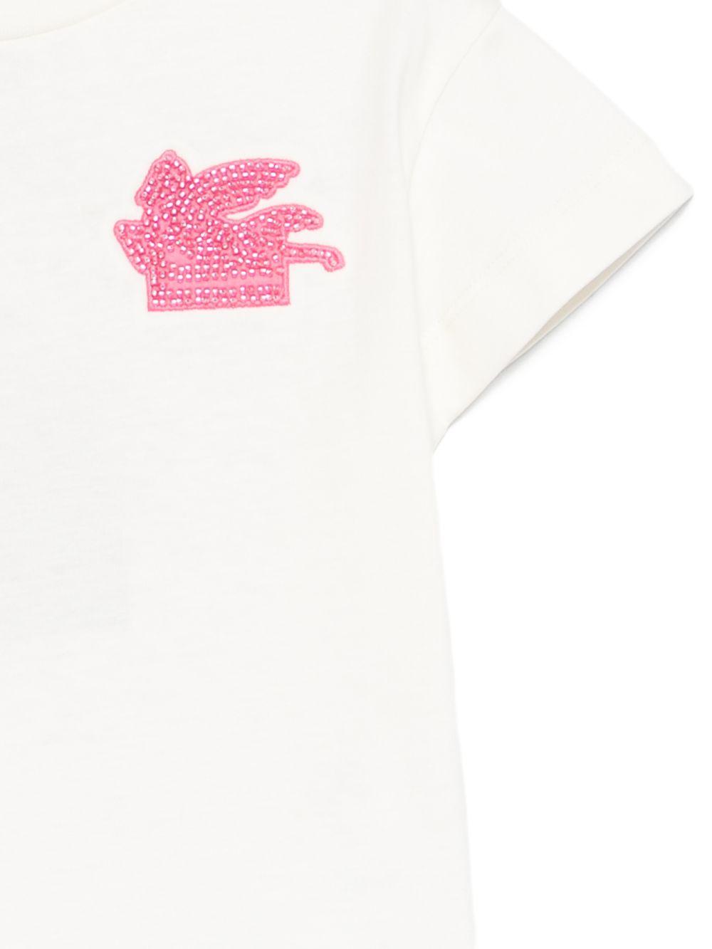 T-shirt per bambina Etro Kids bianca con applicazione sul petto GY8A31 Z3672 102RS ETRO KIDS 
