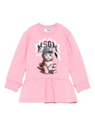 Abito per neonata MSGM Kids rosa con stampa di gatto F5MSNGDR289 MS038 MSGM KIDS 