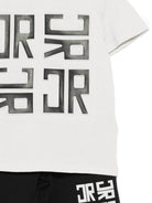 Set t-shirt con shorts per neonato John Richmond Junior grigio con logo RBP26007CJ BLUE VAPOR JOHN RICHMOND KIDS 