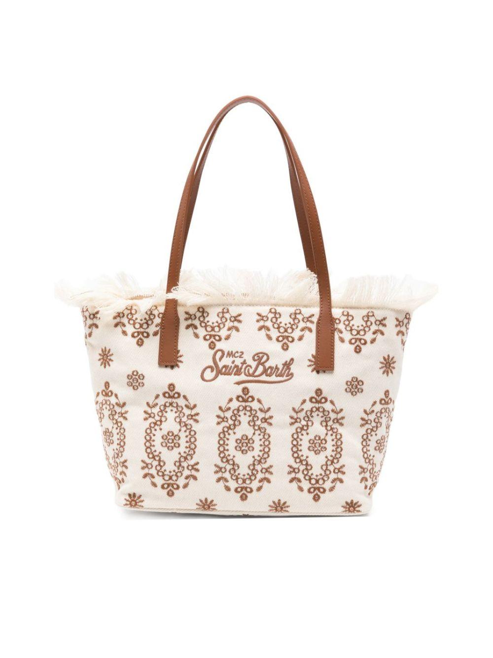 Borsa City Medium MC2 Saint Barth bianca con frange CBMF001 01772L MC2 ST. BARTH KIDS 