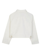 Giacca per bambina Michael Kors Kids bianca con chiusura frontale con zip R30584 190 MICHAEL KORS KIDS 