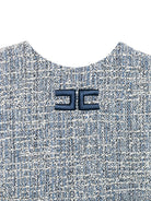 Set t-shirt e gonna per bambina Elisabetta Franchi La Mia Bambina blu con logo ricamato EFCM0280TV123 4055 ElISABETTA FRANCHI KIDS 