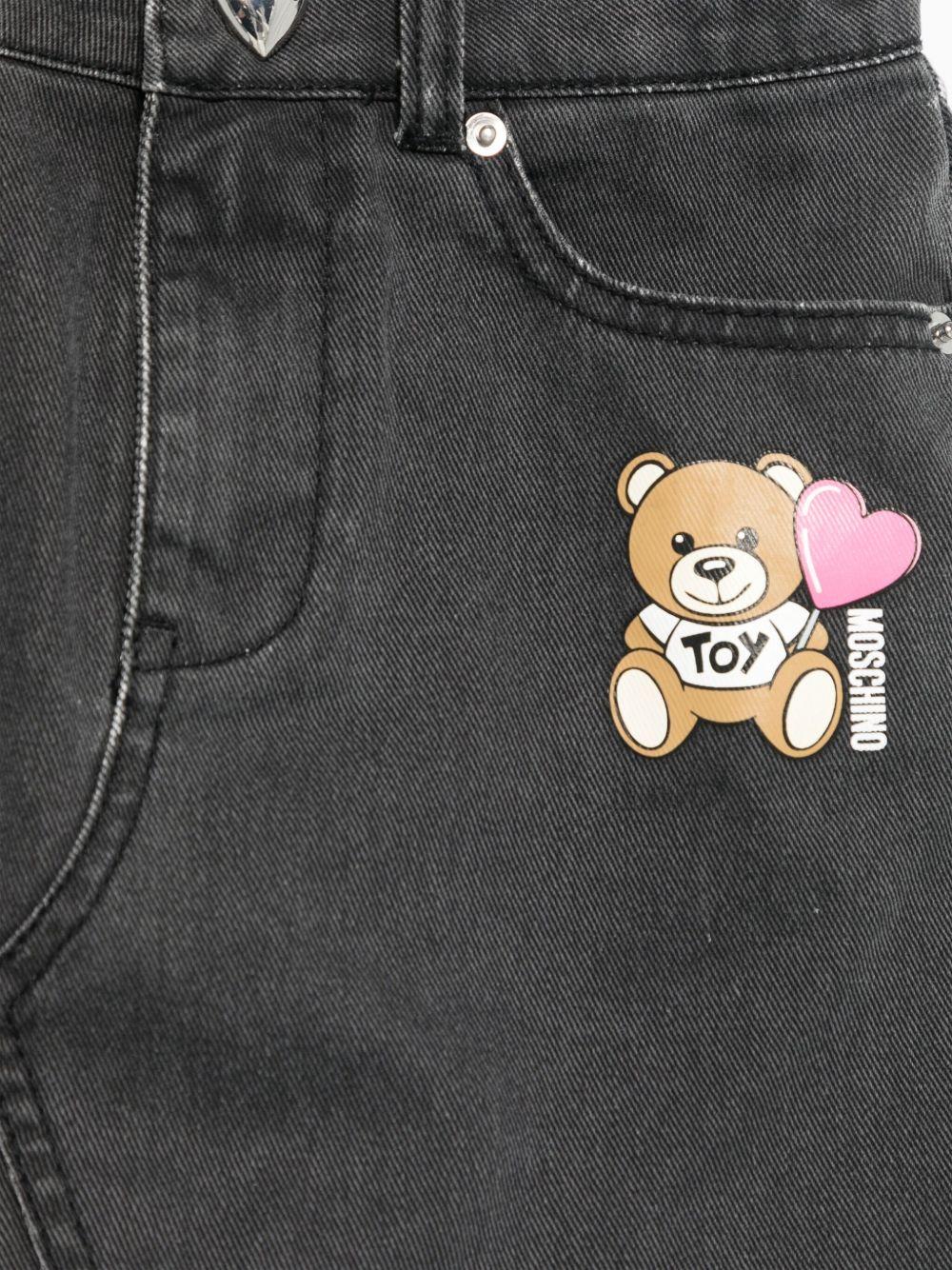 Minigonna denim per bambina Moschino Kids nero con passanti HAJ03MLOA14 60100 MOSCHINO KIDS 