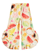 Pantaloni per bambina Molo Aretha beige con stampa grafica 2S25I101 9259 MOLO 