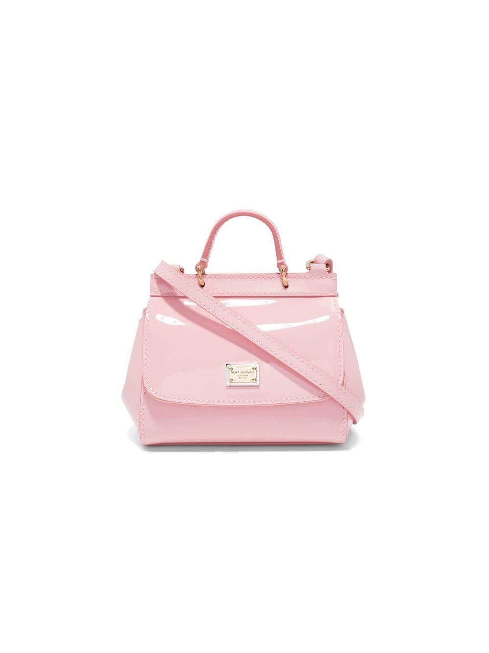 Borsa tote Sicily mini per bambina Dolce & Gabbana Kids rosa in vernice EB0003 A1067 80416 DOLCE & GABBANA KIDS 