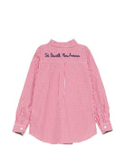 Camicia Brigitte per bambina MC2 Saint Barth Kids rossa con design a quadri BRIG003 00975L MC2 ST. BARTH KIDS 