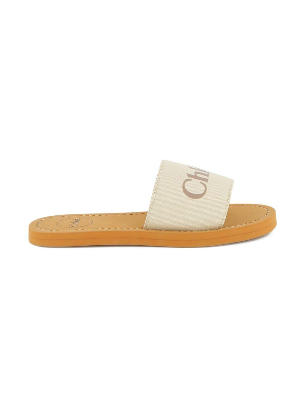 Sandali per bambina Chloé Kids Woody bianchi con logo C20881 117 CHLOE' KIDS 