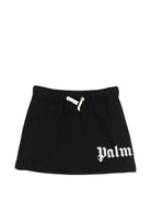 Gonna per bambina Palm Angels Kids nera con stampa logo PGCK001S26FLE001 110 PALM ANGELS KIDS 
