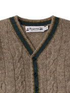 Cardigan per neonato Bonpoint marrone in maglia a trecce W05YCAK00005 262 BONPOINT 