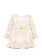 Abito per neonata Versace Kids rosa con dettaglio fibbia dorata 10195311A17232 5Y590 VERSACE KIDS 
