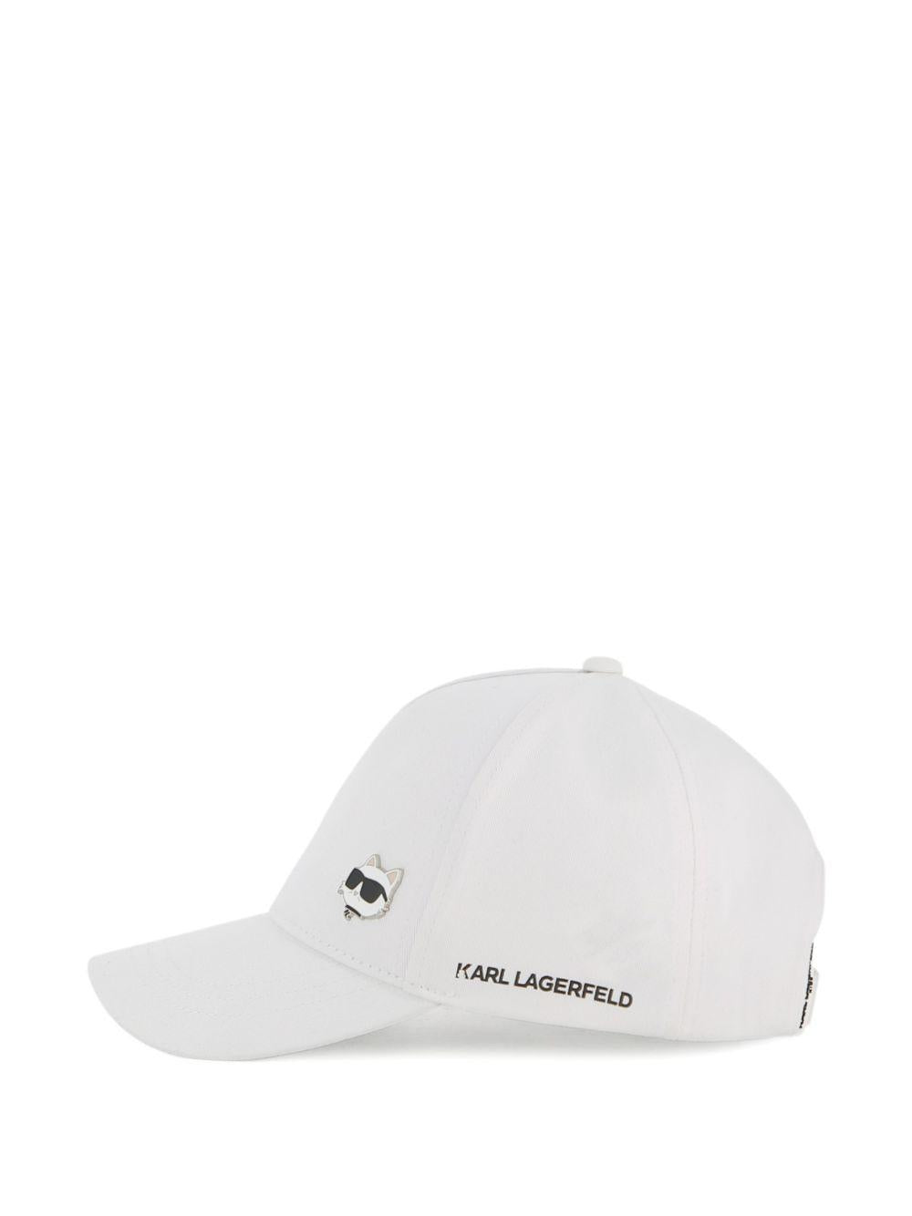 Berretto per bambini Karl Lagerfeld Kids bianco con dettaglio gatto Z31196 10P KARL LAGERFELD KIDS 
