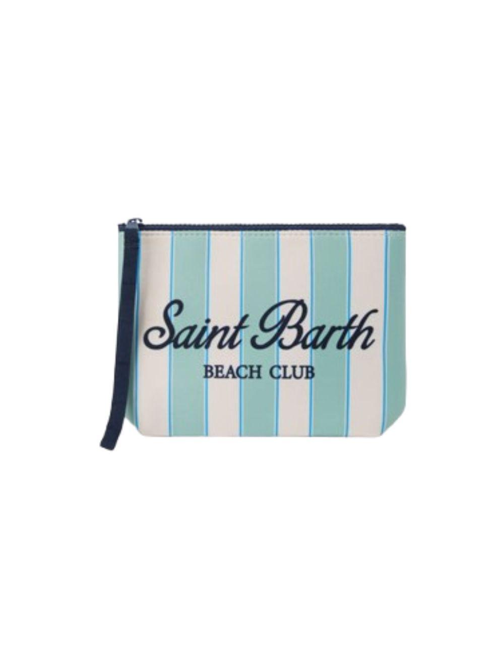 Pochette Aline MC2 Saint Barth azzurra con design a righe ALIN001 00606L MC2 ST. BARTH KIDS 