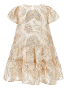 Abito per bambina Monnalisa beige con decorazione con paillettes 71G918RM 7995 0270 MONNALISA KIDS 