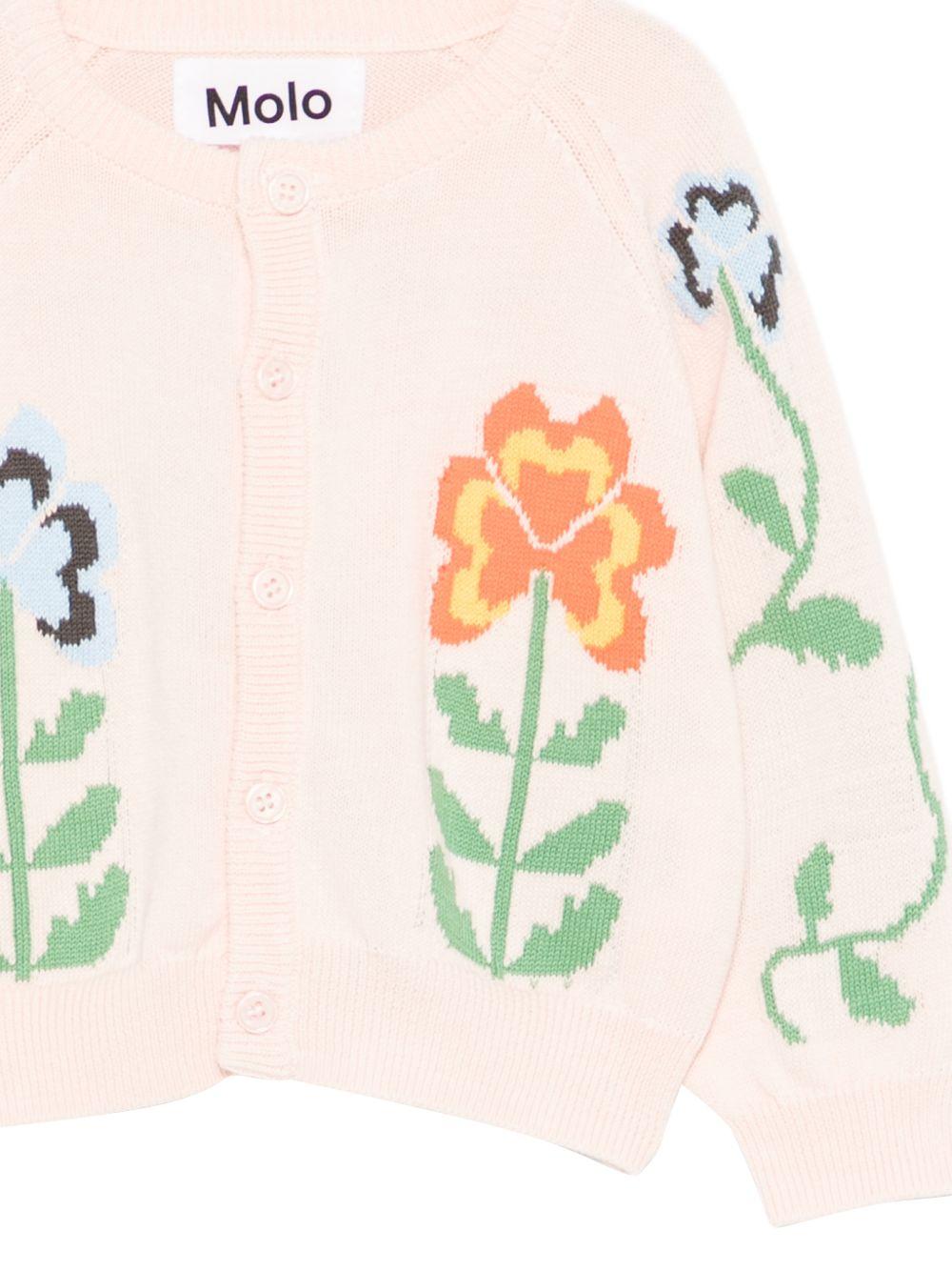 Cardigan per neonata Molo rosa con ricamo floreale 4S26K301 9832 MOLO KIDS 