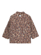 Giacca per bambino Douuod Kids marrone coon stampa camouflage DX2Q27 Z3401 334MC DOUUOD 