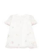 Abito per neonata Fendi Kids bianco con dettagli floreali BFB608 AG20 F0TU9 FENDI KIDS 